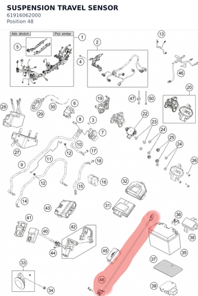 Diagram preview: SUSPENSION TRAVEL SENSOR (61916062000)