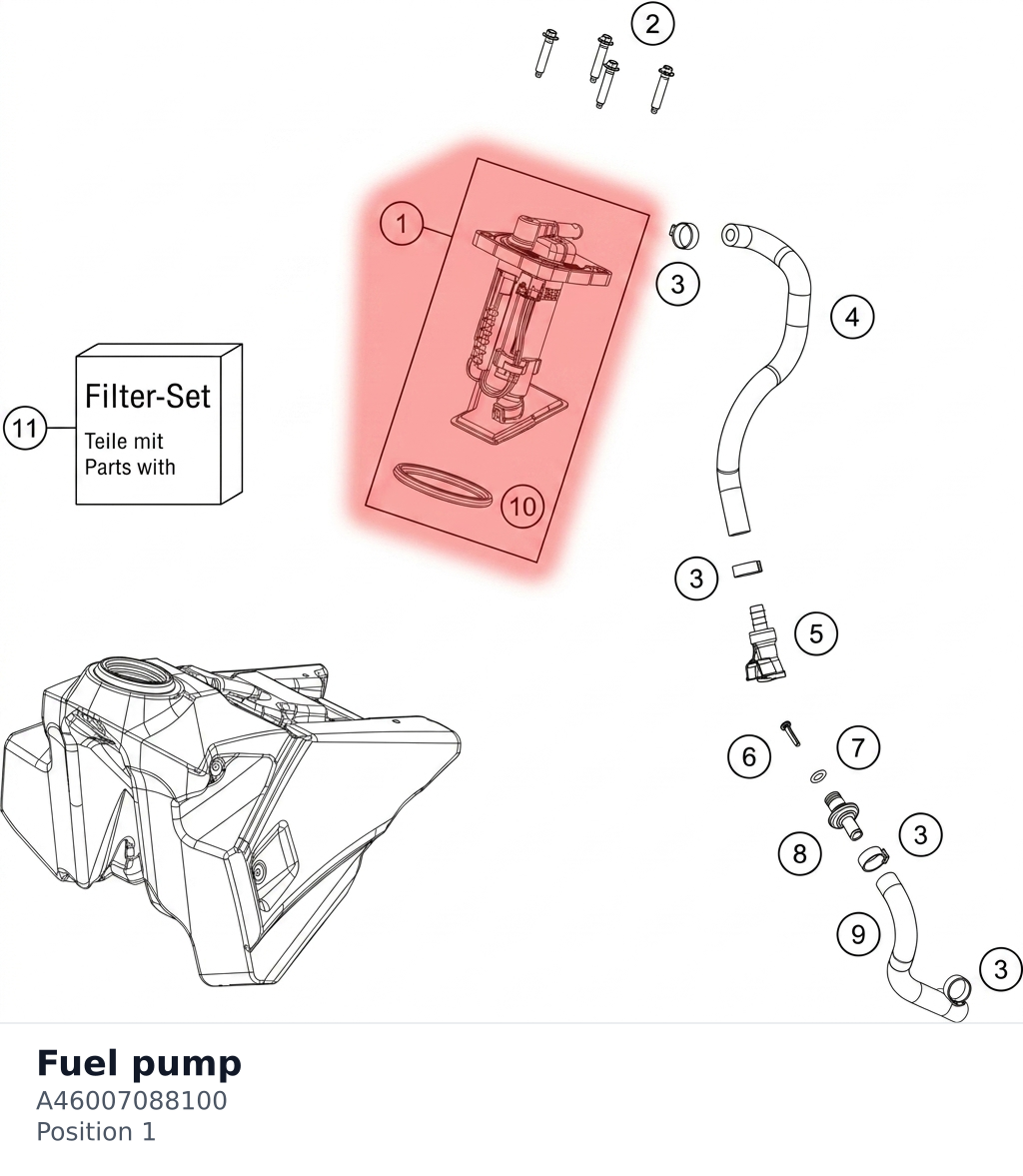 Diagram preview: Fuel pump (A46007088100)