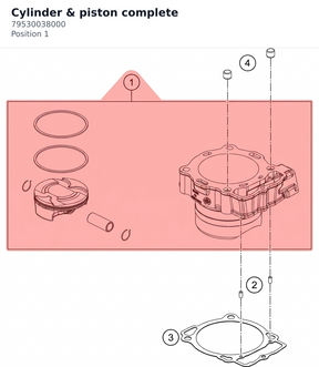 Diagram preview: Cylinder & piston complete (79530038000)