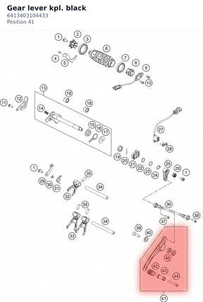Diagram preview: Gear lever kpl. black (6413403104433)