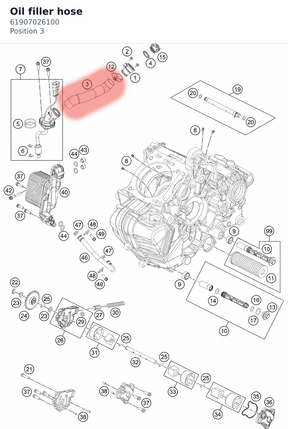 Diagram preview: Oil filler hose (61907026100)