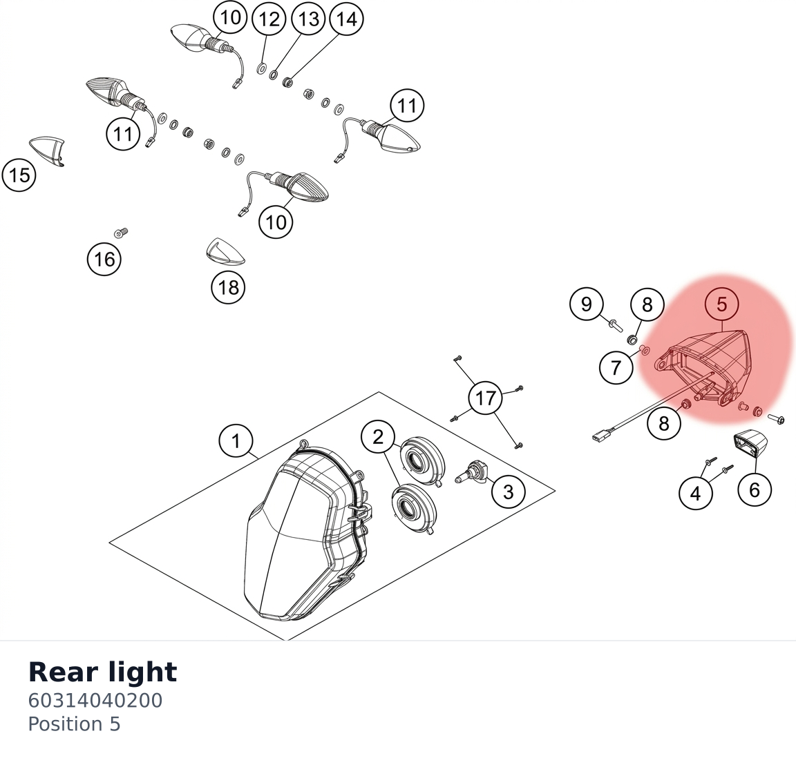 Diagram preview: Rear light (60314040200)