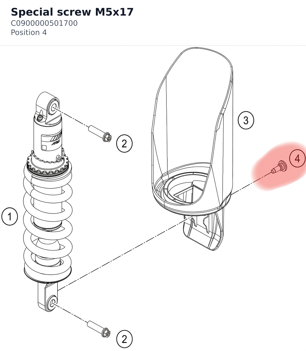 Diagram preview: Special screw M5x17 (C0900000501700)