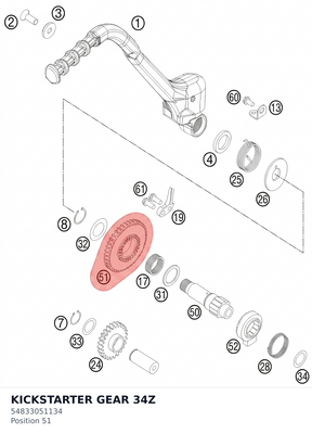 Diagram preview: KICKSTARTER GEAR 34Z (54833051134)