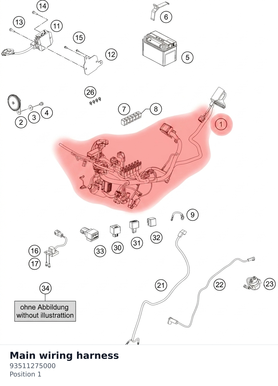 Diagram preview: Main wiring harness (93511275000)