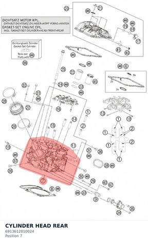 Diagram preview: CYLINDER HEAD REAR (6913612010024)