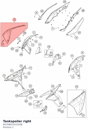 Diagram preview: Tankspoiler right (6070805103330B)
