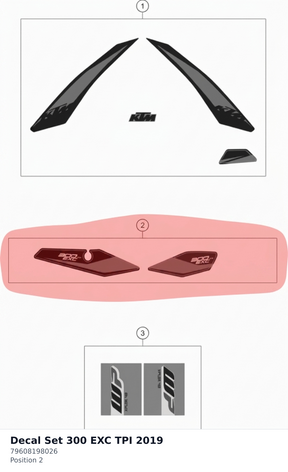 Diagram preview: Decal Set 300 EXC TPI 2019 (79608198026)
