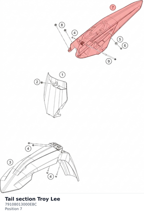Diagram preview: Tail section Troy Lee (79108013000EBC)