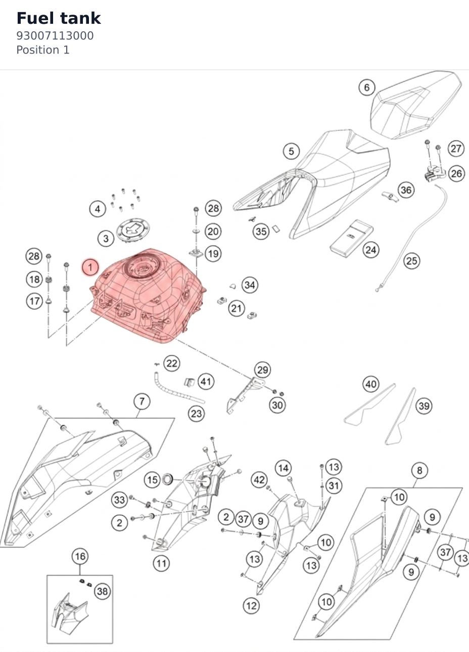 Diagram preview: Fuel tank (93007113000)