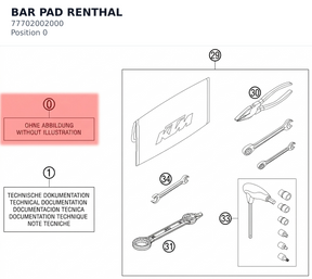 Diagram preview: BAR PAD RENTHAL (77702002000)