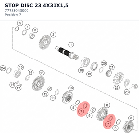 Diagram preview: STOP DISC 23,4X31X1,5 (77733043000)