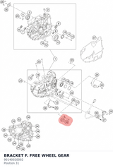Diagram preview: BRACKET F. FREE WHEEL GEAR (90140020002)