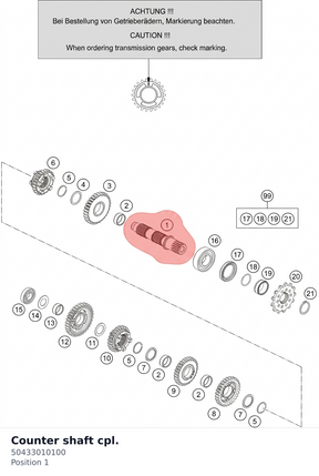 Diagram preview: Counter shaft cpl. (50433010100)