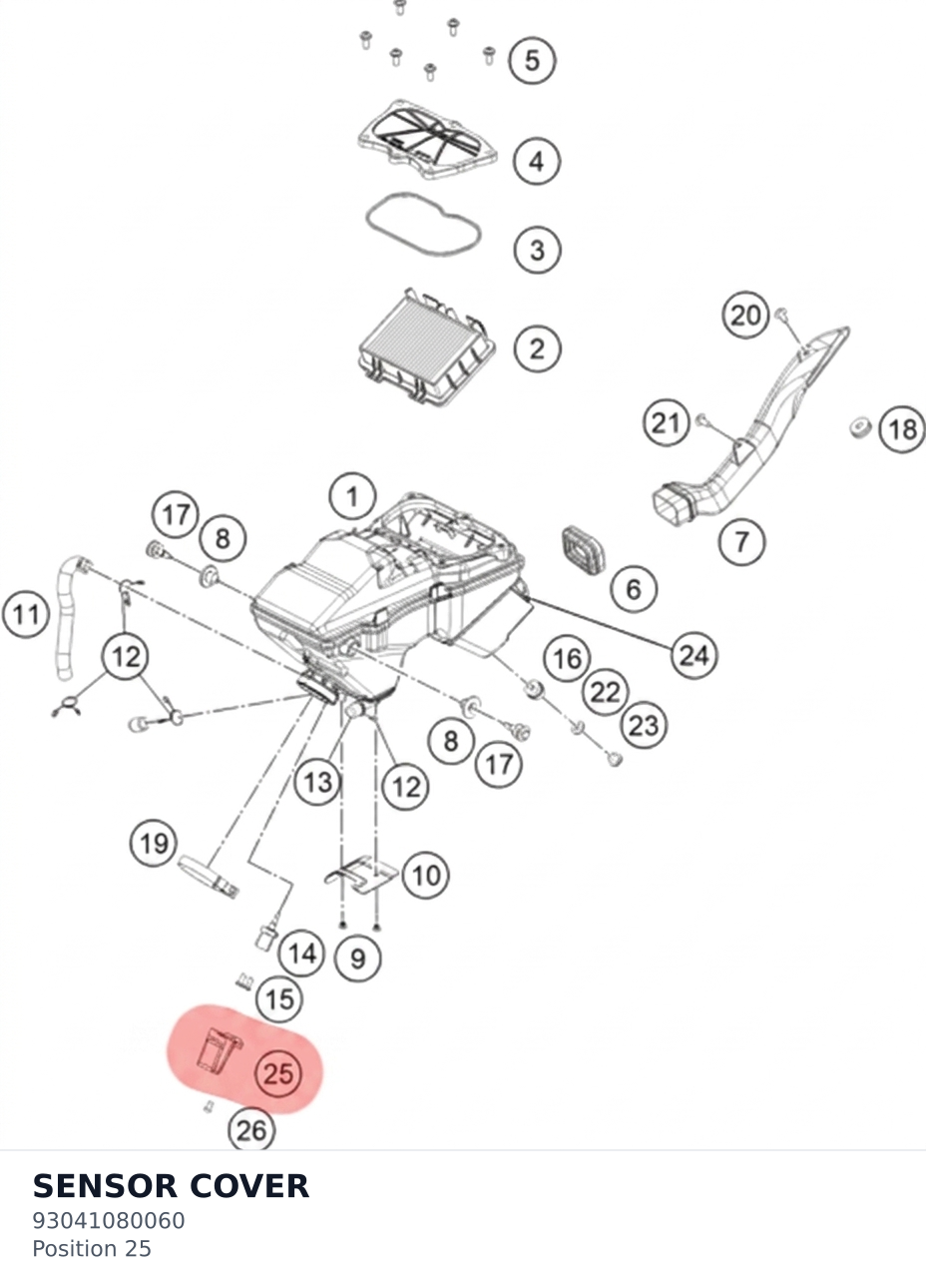 Diagram preview: SENSOR COVER (93041080060)