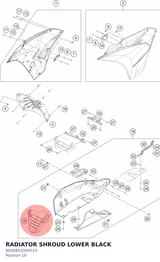 Diagram preview: RADIATOR SHROUD LOWER BLACK (9050802000033)