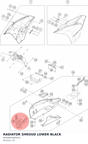Diagram preview: RADIATOR SHROUD LOWER BLACK (9050802000033)