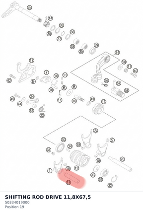 Diagram preview: SHIFTING ROD DRIVE 11,8X67,5 (50334019000)