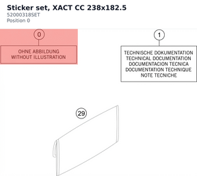 Diagram preview: Sticker set, XACT CC 238x182.5 (52000318SET)