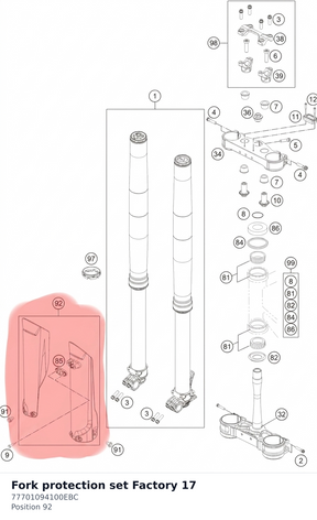 Diagram preview: Fork protection set Factory 17 (77701094100EBC)
