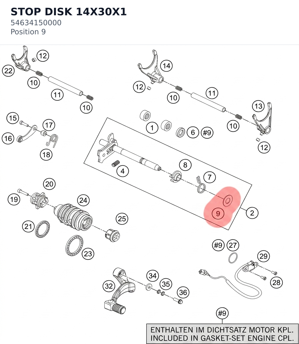 Diagram preview: STOP DISK 14X30X1 (54634150000)