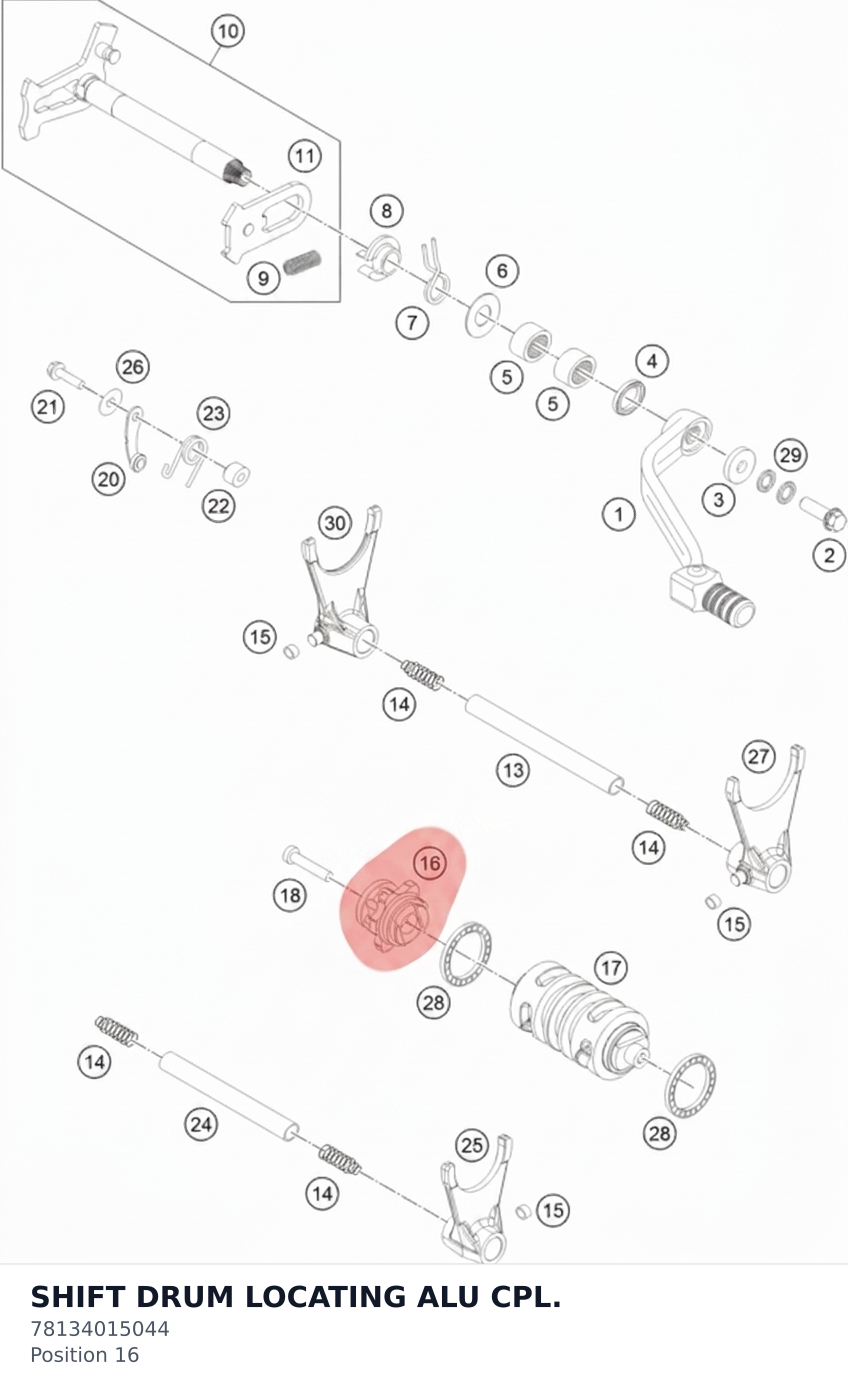 Diagram preview: SHIFT DRUM LOCATING ALU CPL. (78134015044)