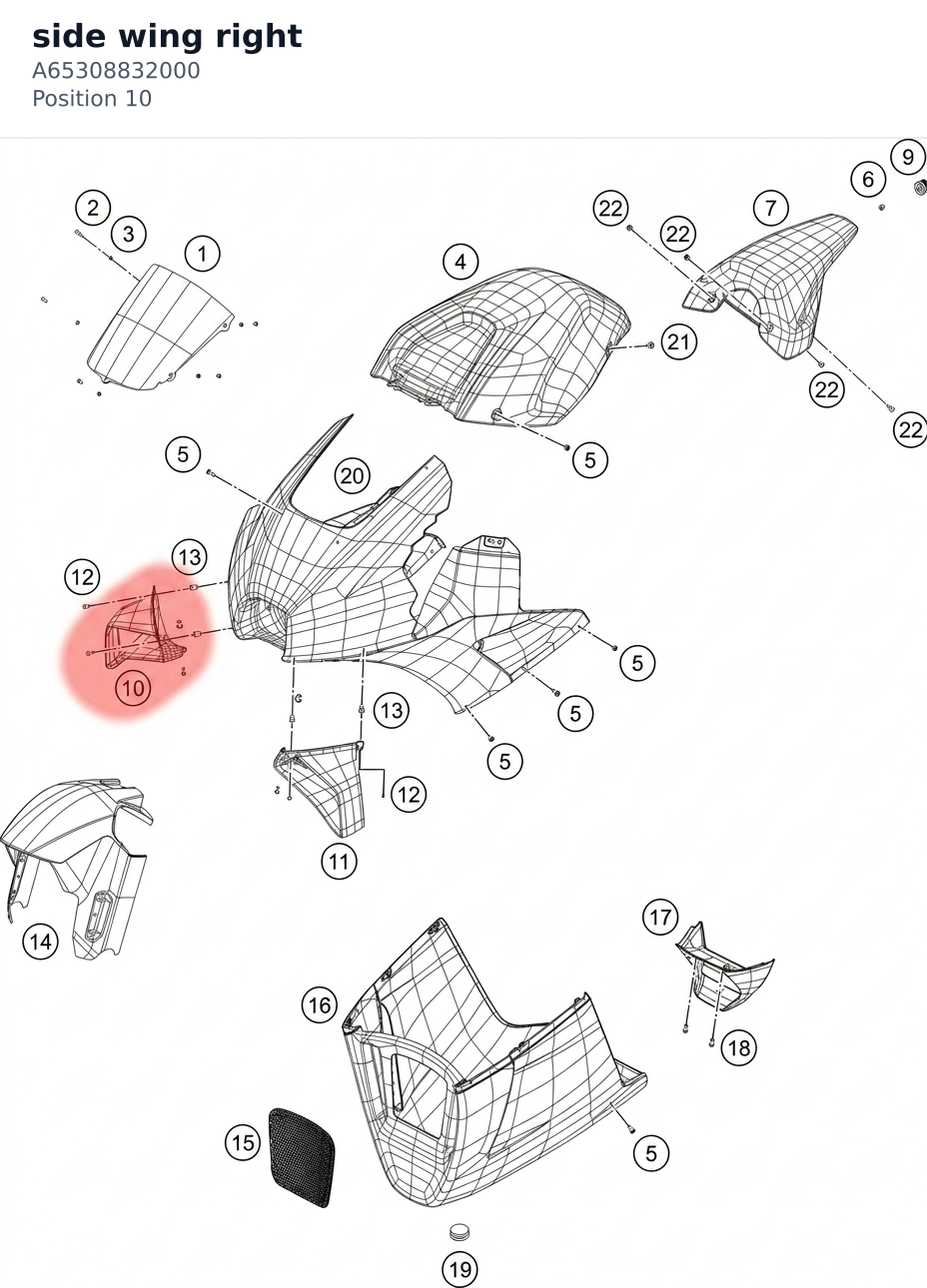 Diagram preview: side wing right (A65308832000)