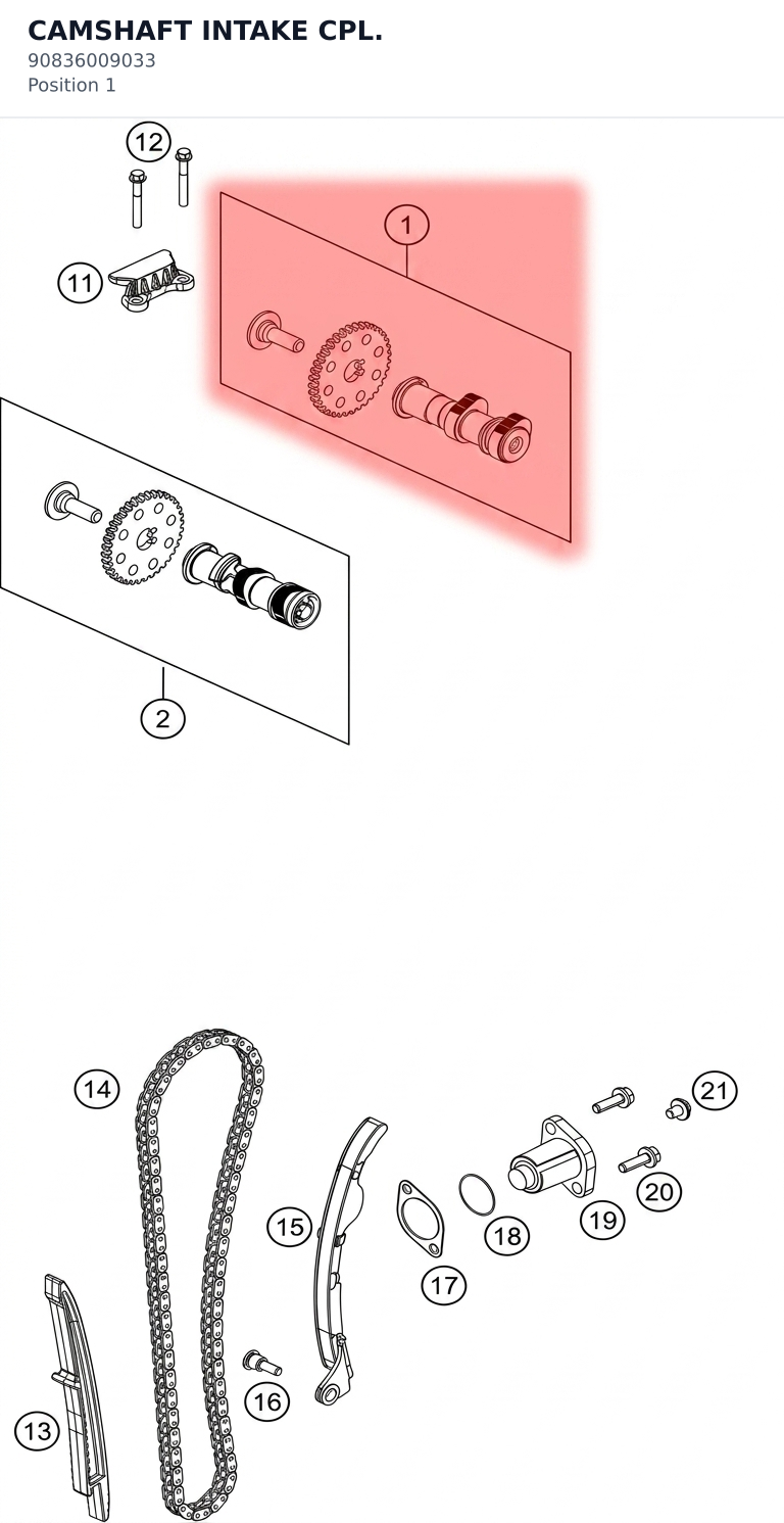 Diagram preview: CAMSHAFT INTAKE CPL. (90836009033)