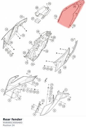 Diagram preview: Rear fender (95808013000ABD)