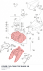 Diagram preview: COVER FUEL TANK TOP BLACK 14 (9010804900030)