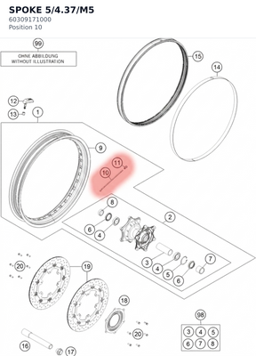 Diagram preview: SPOKE 5/4.37/M5 (60309171000)