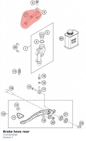 Diagram preview: Brake hose rear (77213070200)