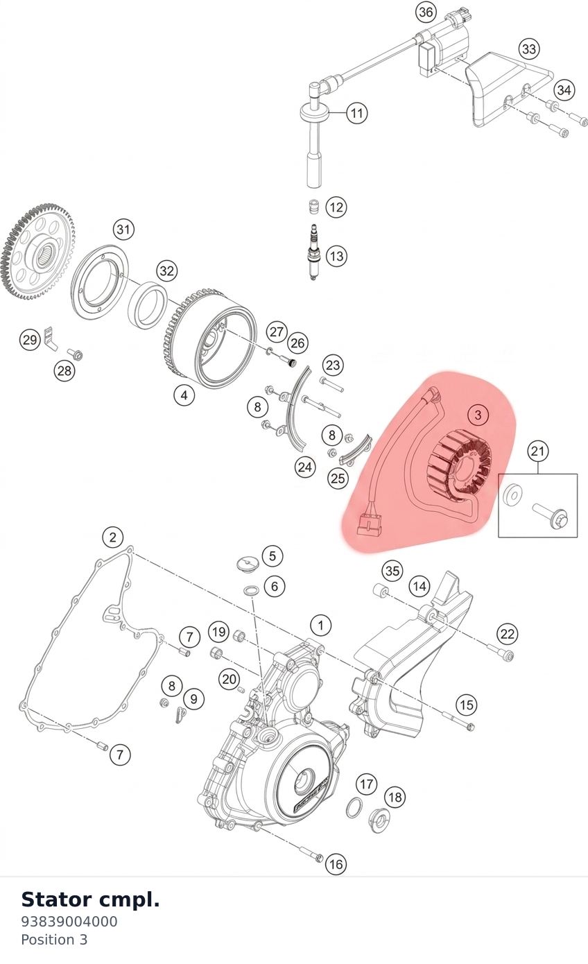 Diagram preview: Stator cmpl. (93839004000)