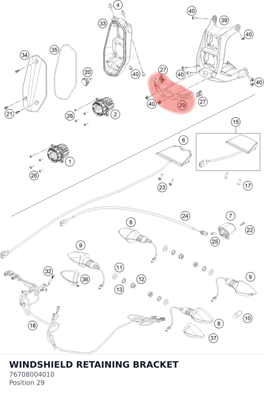 Diagram preview: WINDSHIELD RETAINING BRACKET (76708004010)