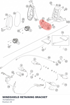 Diagram preview: WINDSHIELD RETAINING BRACKET (76708004010)