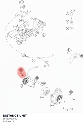 Diagram preview: DISTANCE UNIT (50439013000)