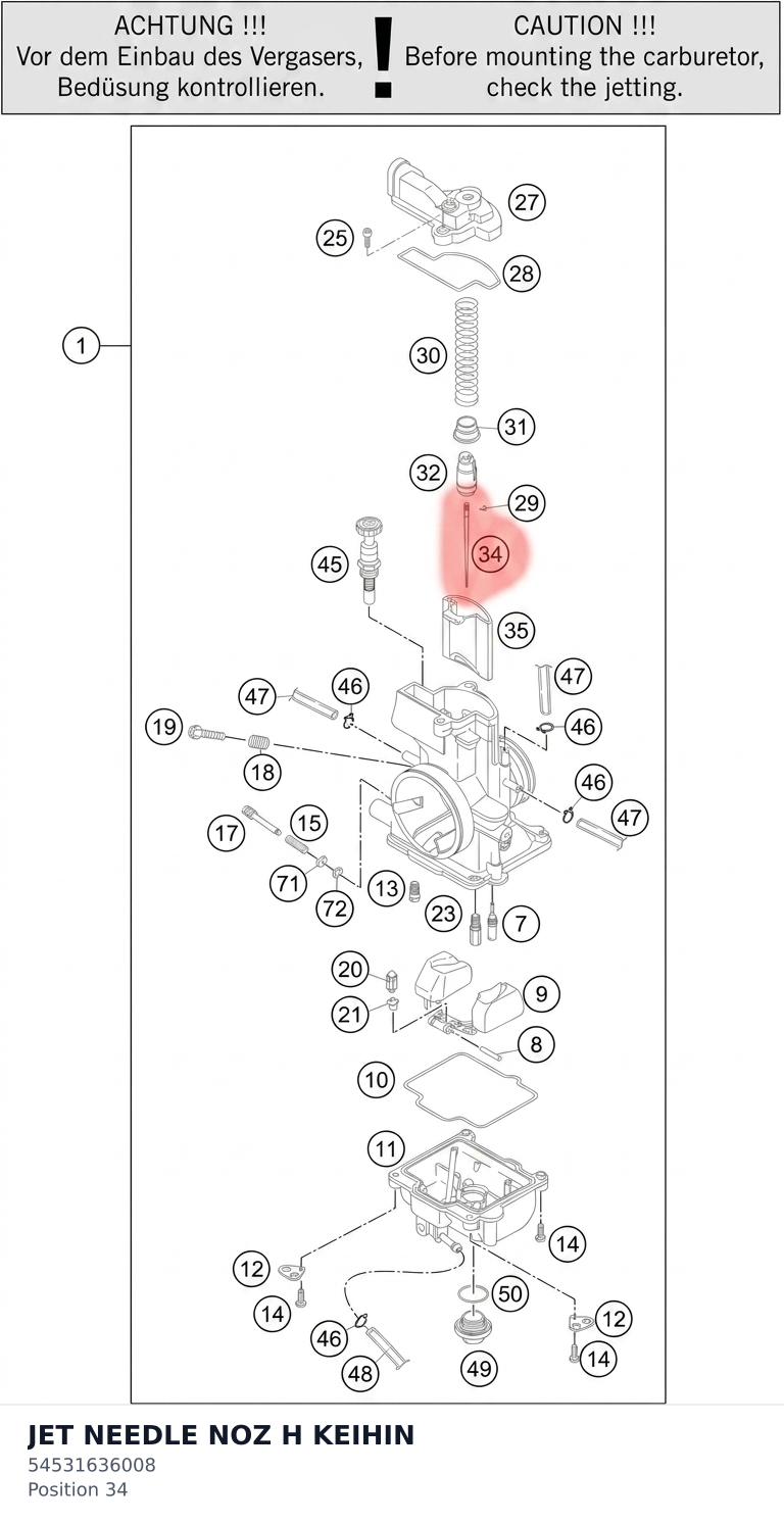 Diagram preview: JET NEEDLE NOZ H KEIHIN (54531636008)