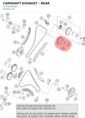 Diagram preview: CAMSHAFT EXHAUST - REAR (61336110100)