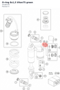 Diagram preview: O-ring 8x1,5 Viton75 green (50180100)