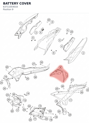 Diagram preview: BATTERY COVER (63711054010)