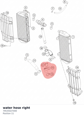 Diagram preview: water hose right (79535027000)