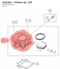 Diagram preview: Cylinder + Piston cpl. 125 (9603003800024)