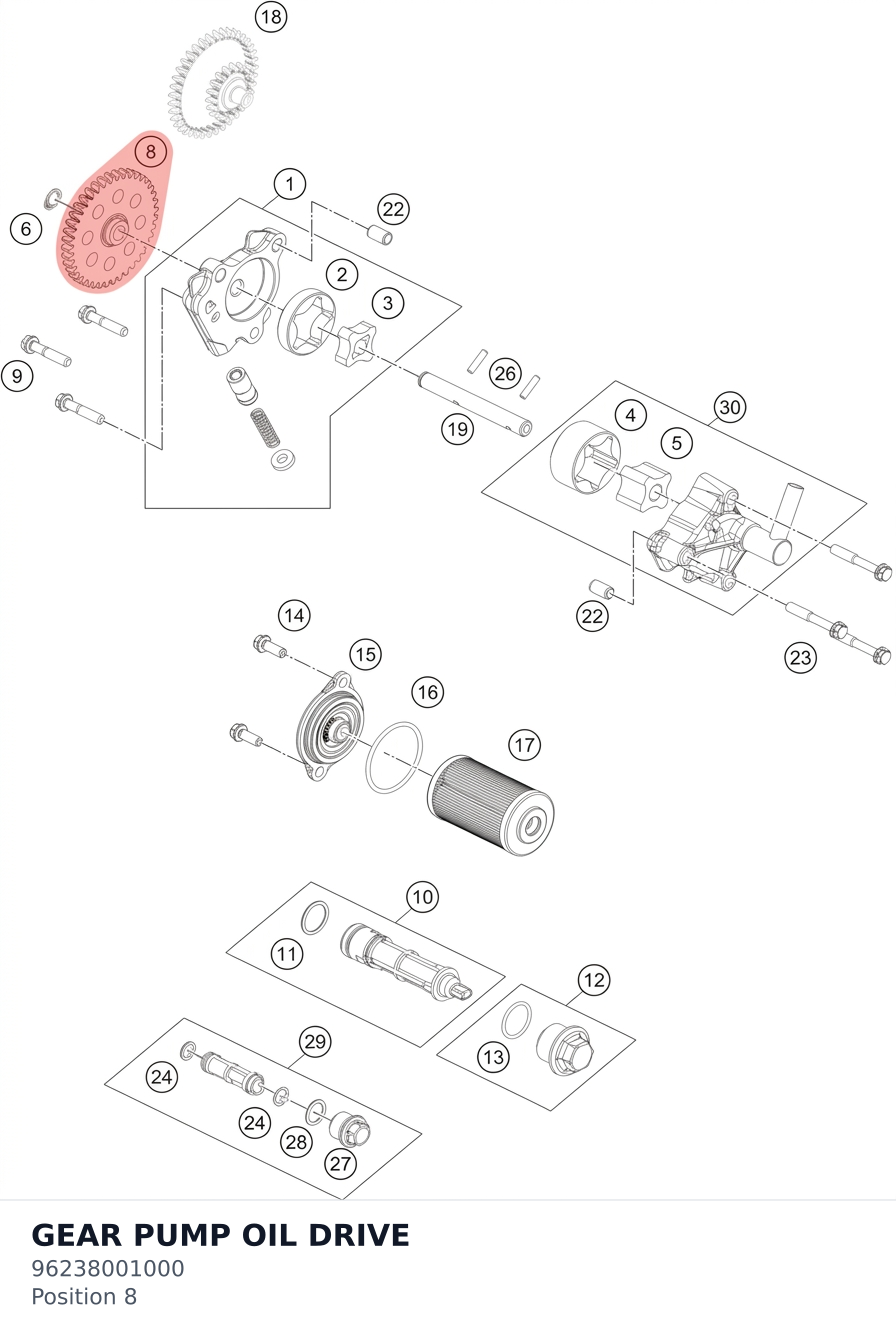 Diagram preview: GEAR PUMP OIL DRIVE (96238001000)
