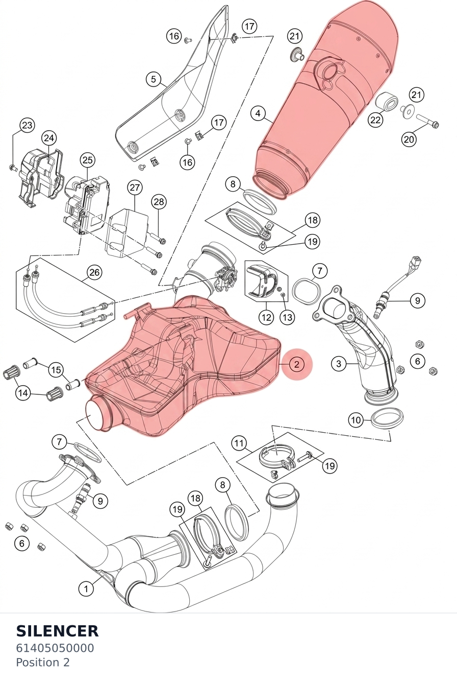 Diagram preview: SILENCER (61405050000)