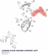 Diagram preview: LICENSE PLATE HOLDER SUPPORT LEFT (96308015010)