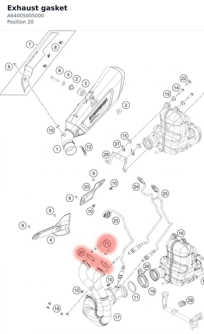Diagram preview: Exhaust gasket (A64005005000)