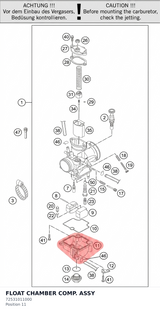 Diagram preview: FLOAT CHAMBER COMP. ASSY (72531011000)