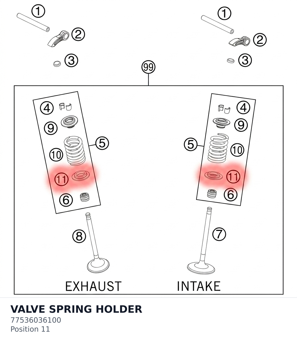 Diagram preview: VALVE SPRING HOLDER (77536036100)